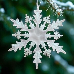 Vintage Frosted Acrylic Snowflake Ornament